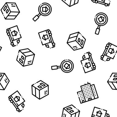 Bina Evi Satışı Dikişsiz Desen Vektör