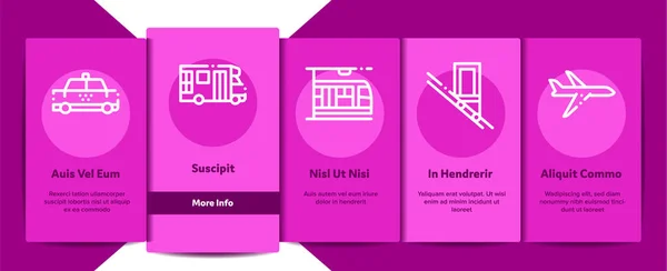 Collection Public Transport Vector Onboarding — Stock Illustration Collection Public Transport Vector Onboarding Vector Graphics