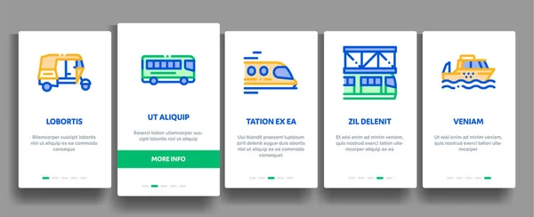 Collection Public Transport Vector Onboarding — Stock Illustration Collection Public Transport Vector Onboarding Royalty Free Stock Illustrations