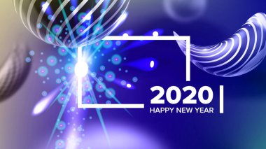 Beautiful Happy New Year Xmas 2020 Banner Vector clipart