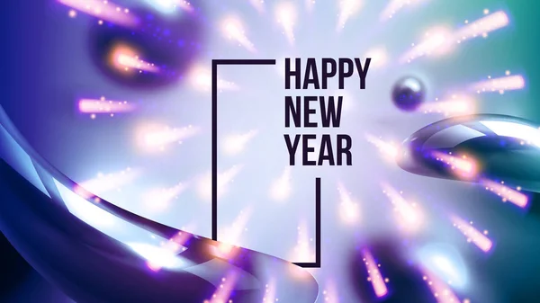 Mutlu Yeni Yıl Davet Banner Vektör Kutluyor — Stok Vektör