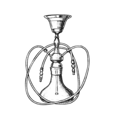 Hookah Lounge Bar Relax Ekipmanları Retro Vektör