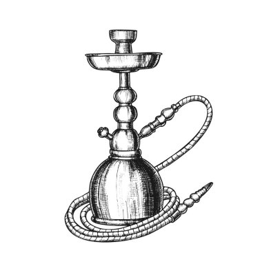 Hookah Lounge Cafe Relax Ekipmanları Vintage Vektör