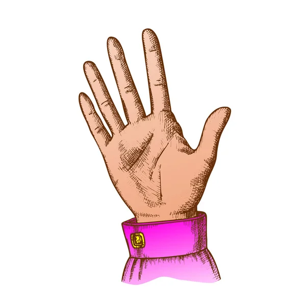 Colore femmina mano fare gesto cinque dita su vettoriale — Vettoriale Stock