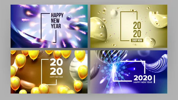 Heldere uitnodigen kaart gelukkig Nieuwjaar banner — Stockvector