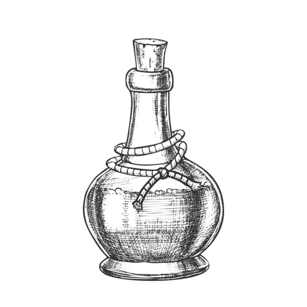 毒瓶与软木盖单色矢量 — 图库矢量图片
