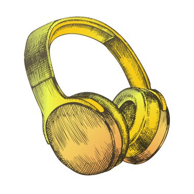 Renkli Melomane Ses Cihazı Kablosuz Kulaklık Vektörü