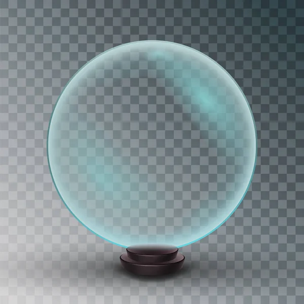 Üres Snow Globe vektor. Árnyékok, tükröződés és a fények. Üveg gömb egy állványra. Elszigetelt ábra átlátszó háttér — Stock Vector