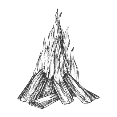 Traditional Burning Bonfire Monochrome Vector vector Traditional Burning Bonfire Monochrome Vector vector