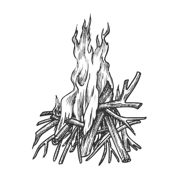 Tradizionale bruciatura Timbered Stick Vintage Vector — Vettoriale Stock
