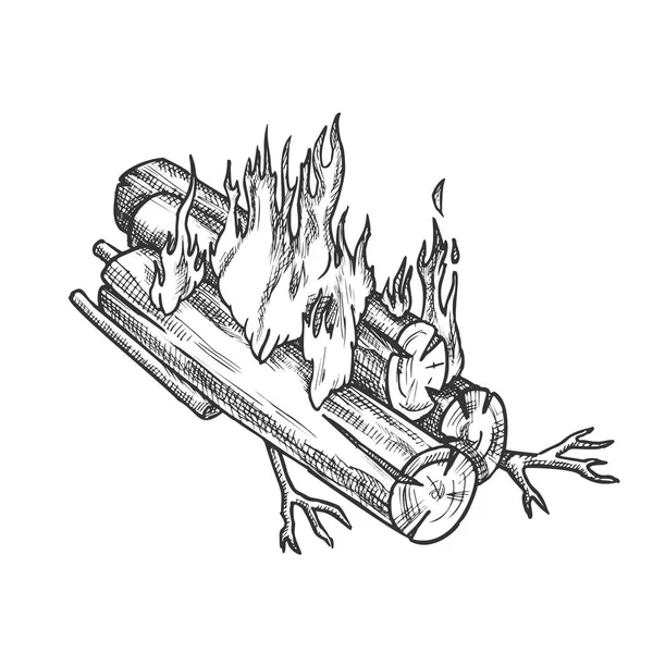 Винтажный вектор традиционного сжигания древесины — стоковый вектор