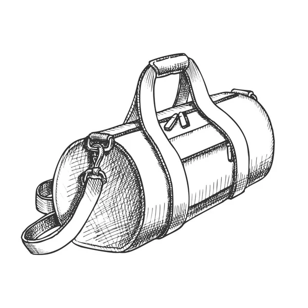 Циліндричний спортивний багаж Монохромний вектор — стоковий вектор