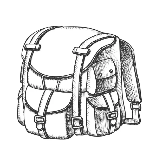 Sac à dos de voyage touristique Valise Monochrome Vector — Image vectorielle