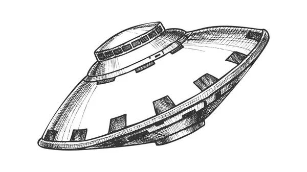 UFO Oidentifierade flygande objekt monokrom vektor — Stock vektor