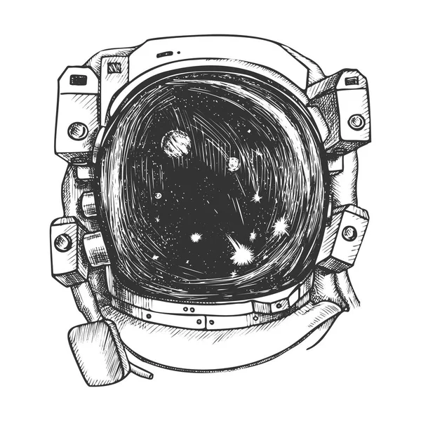 Terno de exposição espacial astronauta Vetor monocromático —  Vetores de Stock