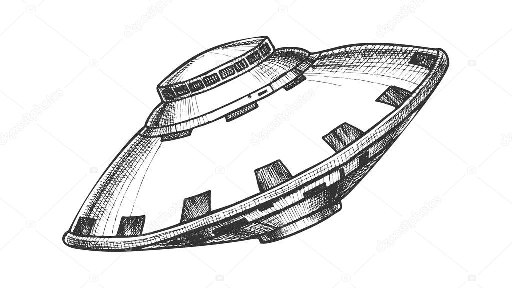 Ufo Unidentified Flying Object Monochrome Vector