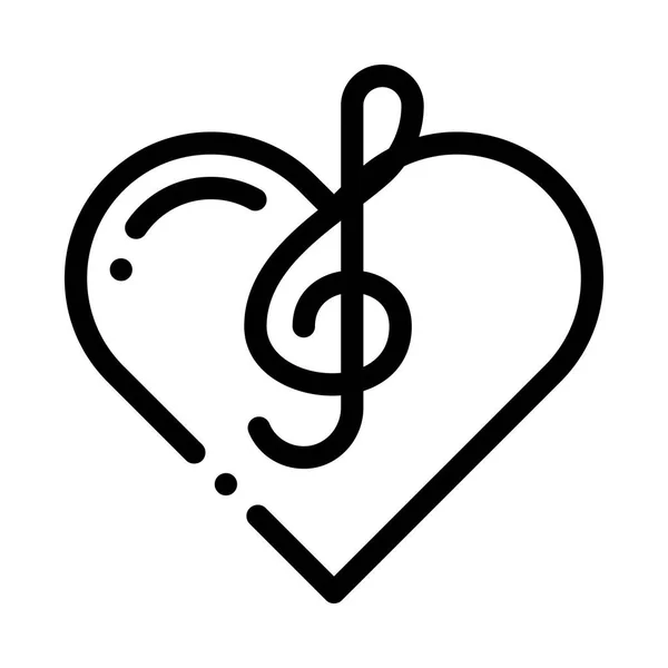 Diskant KLF och hjärta Song element vektor ikon — Stock vektor