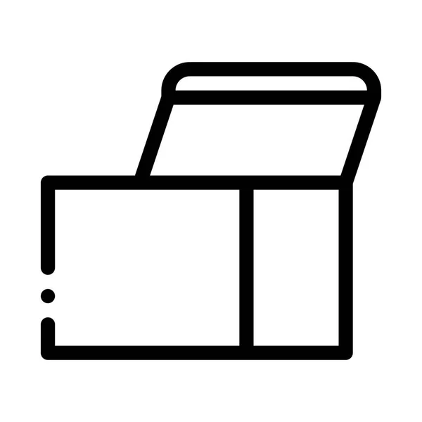Icona vettoriale scatola di cartone aperta quadrata — Vettoriale Stock