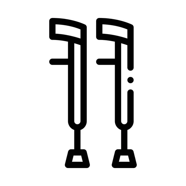 Orthopedische Crutch medische apparatuur vector pictogram — Stockvector