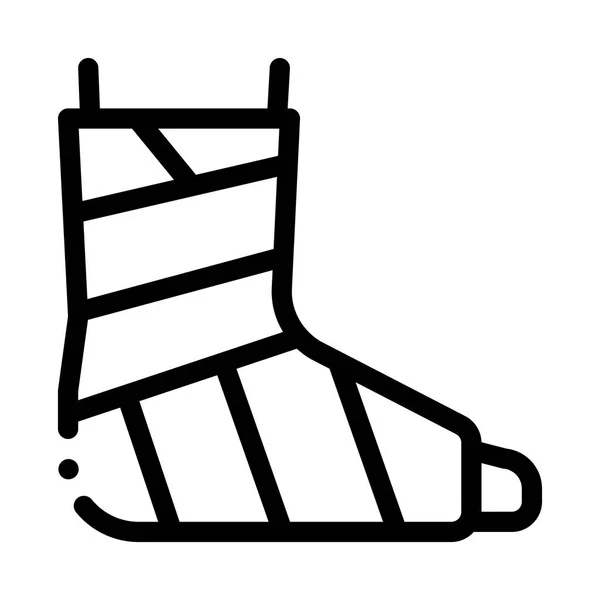 Icona vettoriale ortopedica della fasciatura del gesso del piede della gamba — Vettoriale Stock