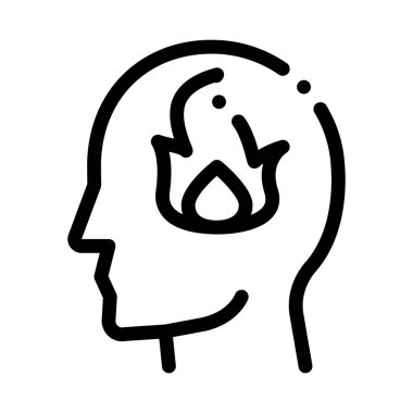 İnsan Siluet Mind Vector Burning Fire Alev