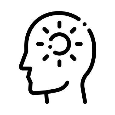 İnsanda Parlayan Güneş Siluet Zihin Vektör Simgesi