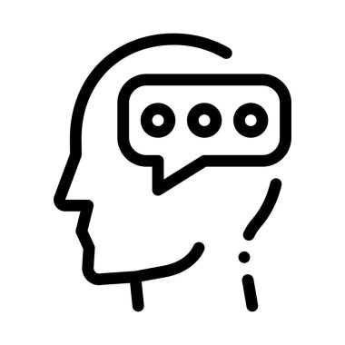 Mesaj Yazma Ve Adam Siluet Zihin Vektör Simgesi