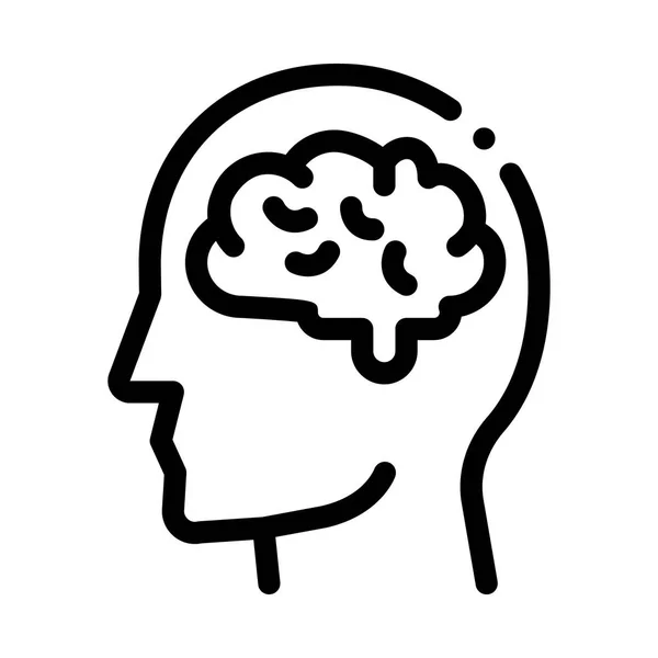 Ανθρώπινο εγκέφαλο σε άνθρωπος σιλουέτα πνεύμα διάνυσμα εικονίδιο — Διανυσματικό Αρχείο