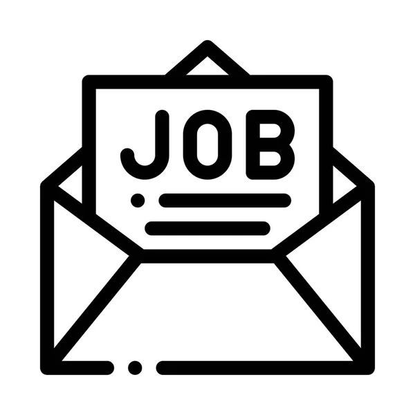 Jobnachricht-Liste E-Mail im Umschlag-Vektorsymbol — Stockvektor