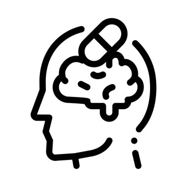 Pills İlaçlar Man Siluet Baş ağrısı Vektör Simgesi