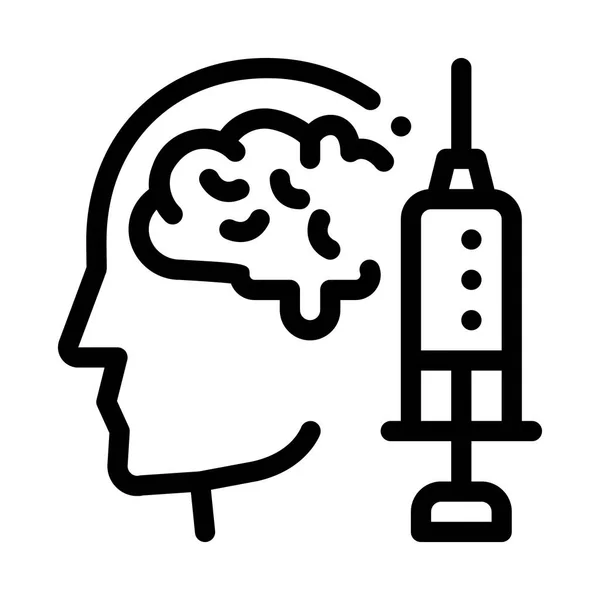 วัคซีนฉีดเข็มฉีดยาสมอง ปวดหัวเวกเตอร์ — ภาพเวกเตอร์สต็อก