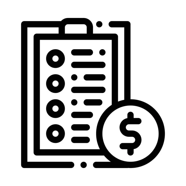 Tablet lista finansowa i Coin Dollar ikona wektor — Wektor stockowy