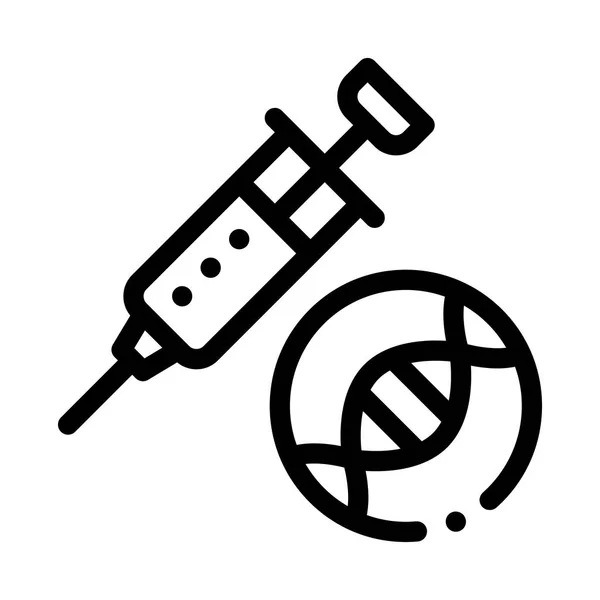 Vacina de injeção de seringa Biomaterial Vector Icon — Vetor de Stock