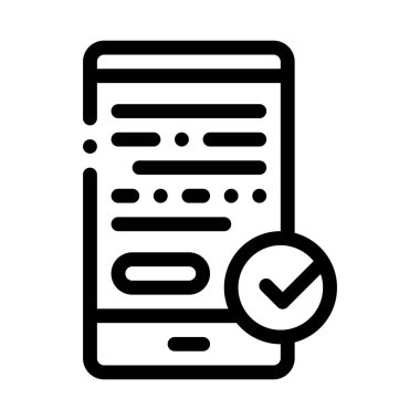 Akıllı Telefon Ekranı ve Onaylı Mark Vektör Simgesi