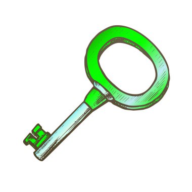 Anahtar Filigree Eski Tasarım Antik Renk Vektör