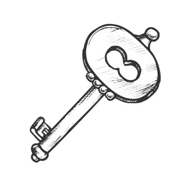 Anahtar Etnik Erişim Cihazı Mürekkep El Çizilmiş Vektör