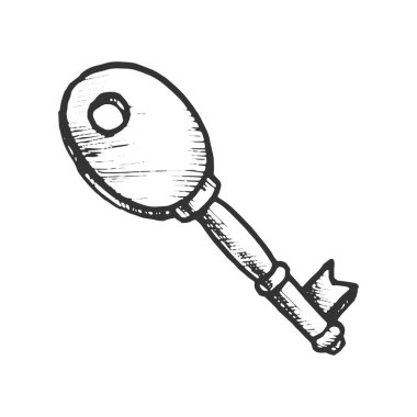 Anahtar Filigree Eski Tasarım Antik monokrom vektör