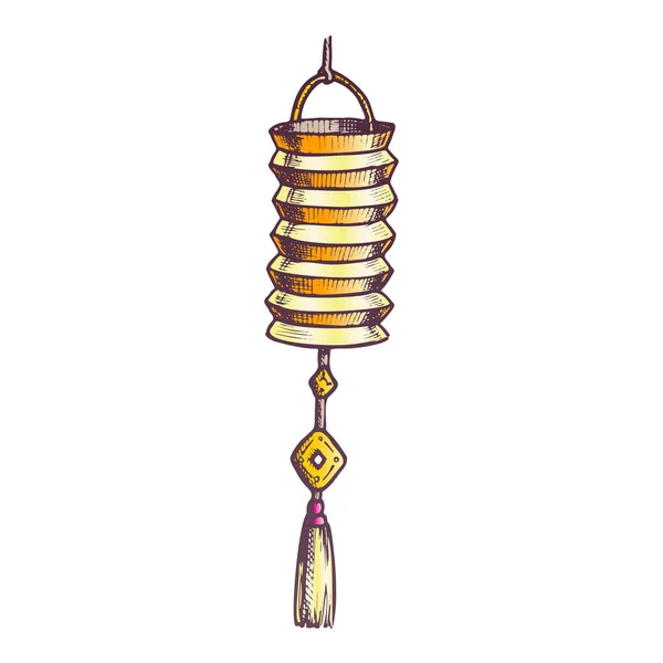 Decoração cultural da lanterna chinesa Cor Vintage Vector — Vetor de Stock