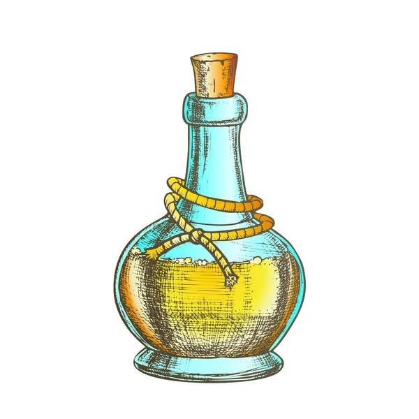 Poison Bottle With Cork Cap Color Vector — Stock Vector