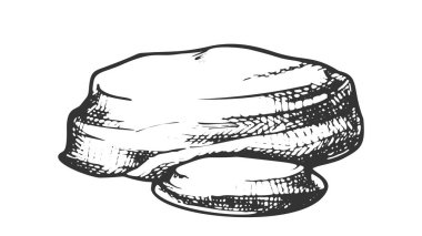 Taş Nehir Dekorasyon Kaya Monokrom Vektör