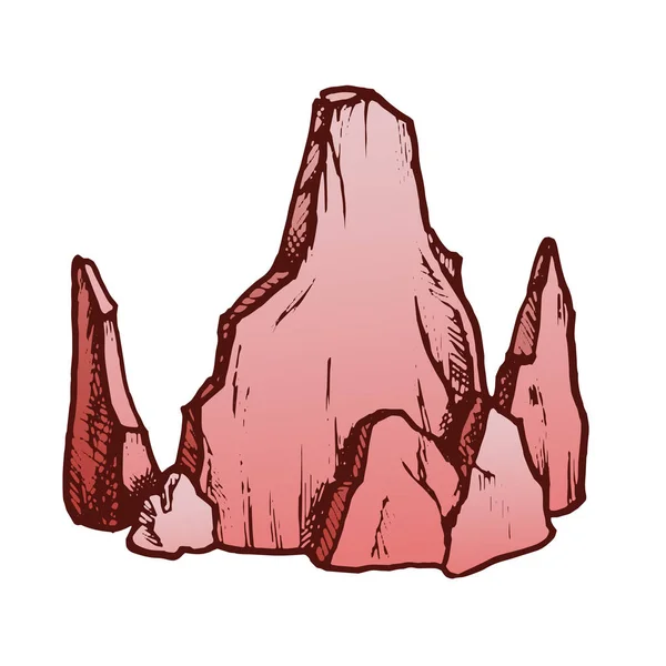 Piedra de roca áspera Cobble Boulder Color Vector — Archivo Imágenes Vectoriales