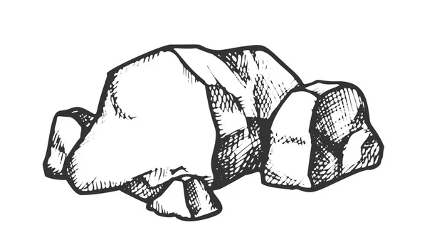 Монохромный вектор камня из булыжника — стоковый вектор