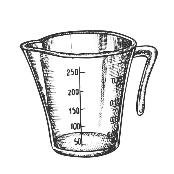 Taza de medición para hornear y cocinar Vector de tinta — Vector de stock