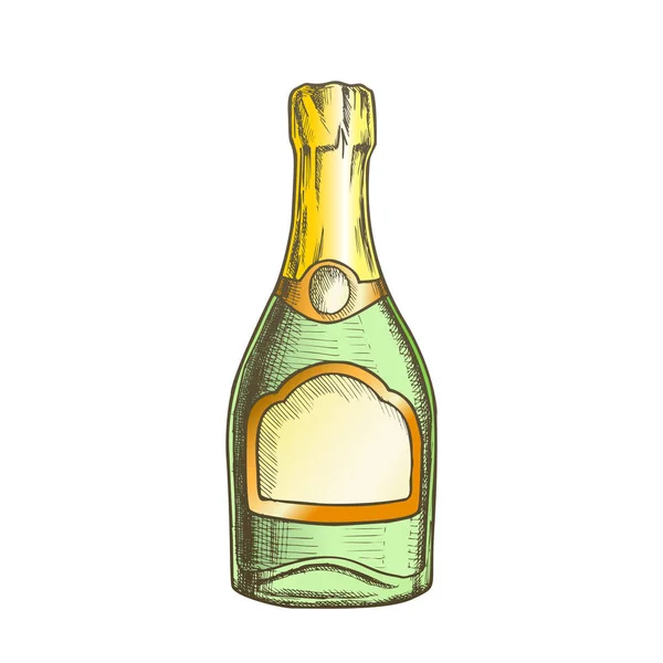 Garrafa de champanhe em branco Vetor de cor de álcool —  Vetores de Stock