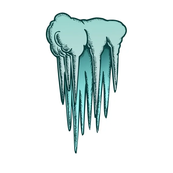 Stalactite Cave Ceiling Element Color Vector — ストックベクタ