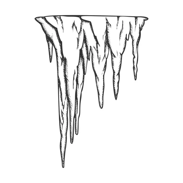 Stalactite Ancient Cave Element Vintage Vector — ストックベクタ