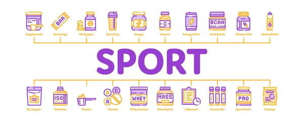 Sport Nutrition Buňky Minimální Infographic Banner Vector — Stockový vektor