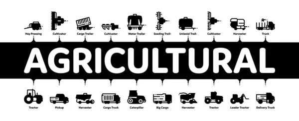 Vektor minimálního Infographic Banner zemědělských vozidel — Stockový vektor