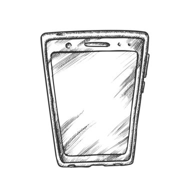 Akıllı Telefon Elektronik Arama Teknolojisi Retro Vektörü