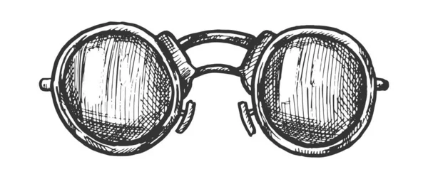 Brýle kulatý tvar čočky příslušenství inkoust vektor — Stockový vektor